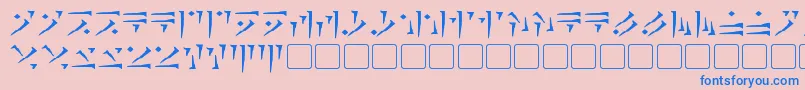 フォントDovahkiin – ピンクの背景に青い文字