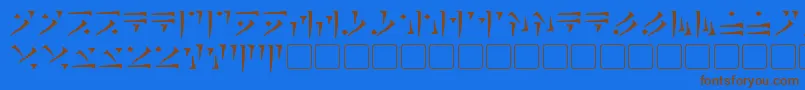 Dovahkiin-fontti – ruskeat fontit sinisellä taustalla