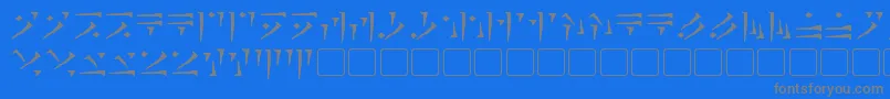 フォントDovahkiin – 青い背景に灰色の文字