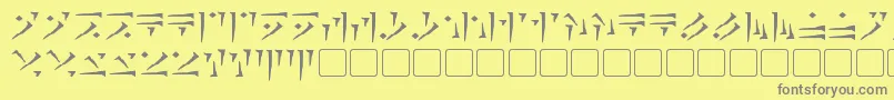 フォントDovahkiin – 黄色の背景に灰色の文字