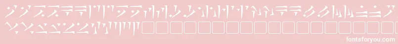 Dovahkiin-fontti – valkoiset fontit vaaleanpunaisella taustalla