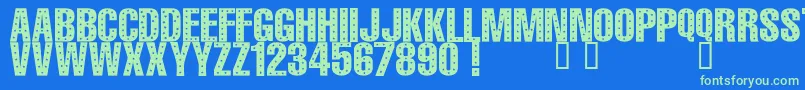 101StarStudded Font – Green Fonts on Blue Background