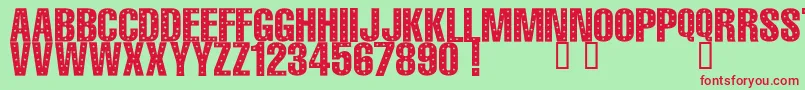 101StarStudded Font – Red Fonts on Green Background