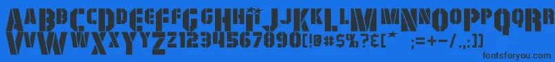 GiColton-Schriftart – Schwarze Schriften auf blauem Hintergrund