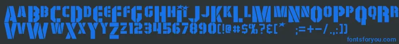 GiColton-fontti – siniset fontit mustalla taustalla