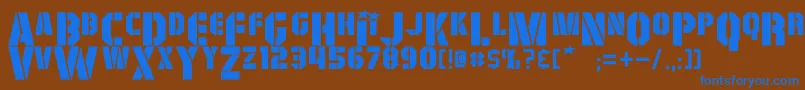 フォントGiColton – 茶色の背景に青い文字
