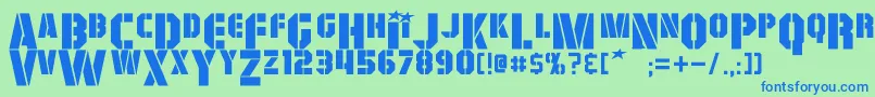 GiColton-fontti – siniset fontit vihreällä taustalla