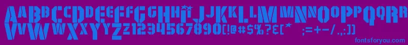 GiColton-Schriftart – Blaue Schriften auf violettem Hintergrund