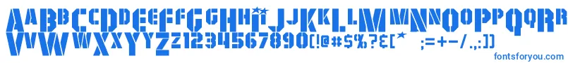 フォントGiColton – 白い背景に青い文字