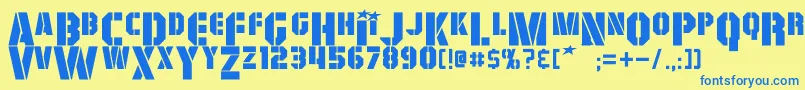 Шрифт GiColton – синие шрифты на жёлтом фоне