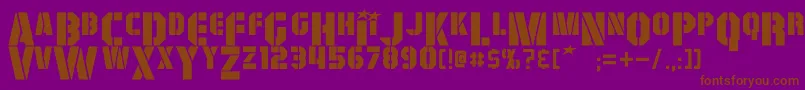 フォントGiColton – 紫色の背景に茶色のフォント