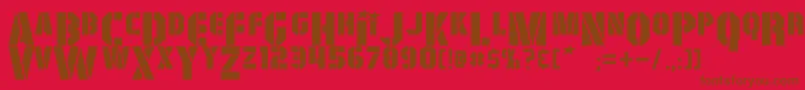 フォントGiColton – 赤い背景に茶色の文字