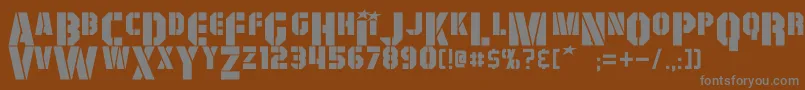 フォントGiColton – 茶色の背景に灰色の文字