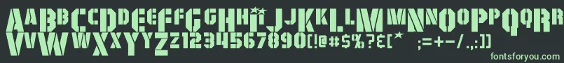 フォントGiColton – 黒い背景に緑の文字