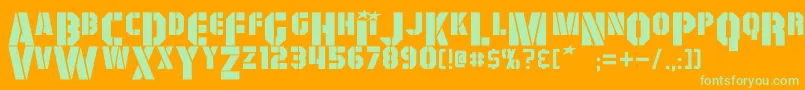 GiColton-fontti – vihreät fontit oranssilla taustalla