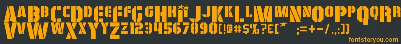 GiColton-Schriftart – Orangefarbene Schriften auf schwarzem Hintergrund