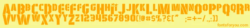 Шрифт GiColton – оранжевые шрифты на жёлтом фоне