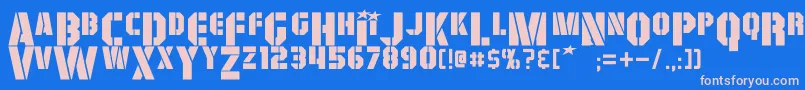 フォントGiColton – ピンクの文字、青い背景