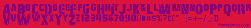 GiColton-Schriftart – Violette Schriften auf rotem Hintergrund