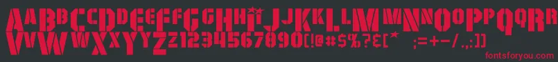 フォントGiColton – 黒い背景に赤い文字
