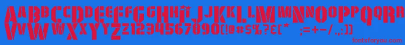 GiColton-Schriftart – Rote Schriften auf blauem Hintergrund