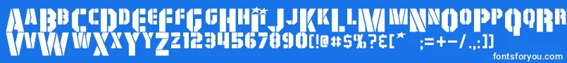 フォントGiColton – 青い背景に白い文字