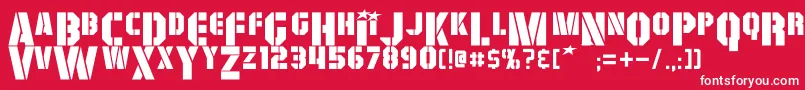GiColton-fontti – valkoiset fontit punaisella taustalla
