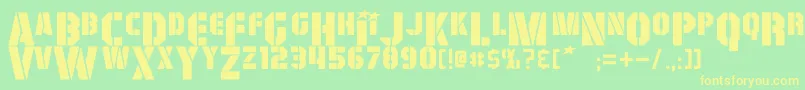 Шрифт GiColton – жёлтые шрифты на зелёном фоне