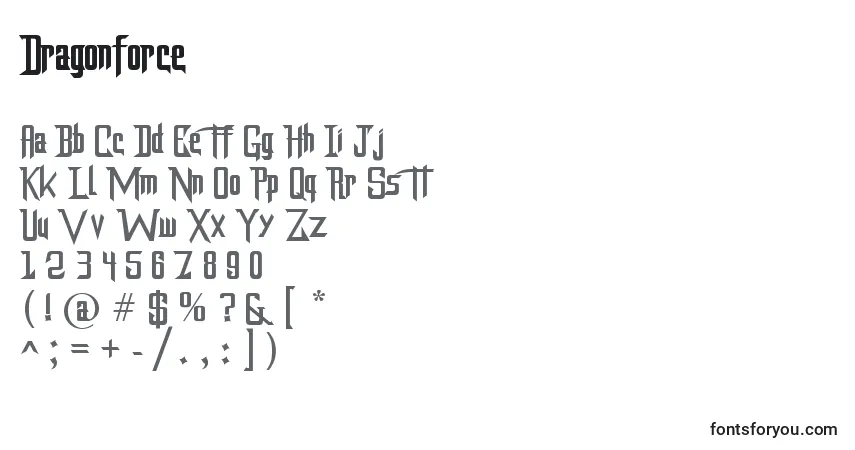Шрифт Dragonforce – алфавит, цифры, специальные символы