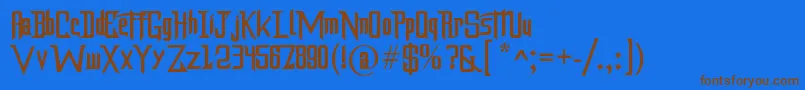 Dragonforce Font – Brown Fonts on Blue Background