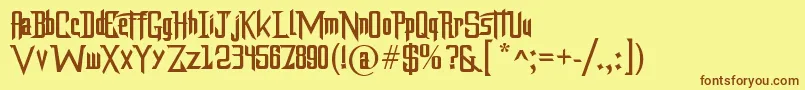 Dragonforce Font – Brown Fonts on Yellow Background