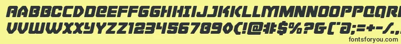 Cyborgroosterexpandital Font – Black Fonts on Yellow Background