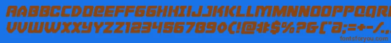 Cyborgroosterexpandital Font – Brown Fonts on Blue Background