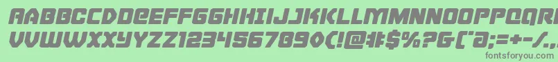 Cyborgroosterexpandital Font – Gray Fonts on Green Background