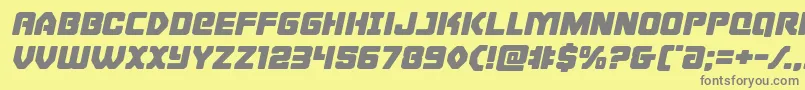 Cyborgroosterexpandital Font – Gray Fonts on Yellow Background
