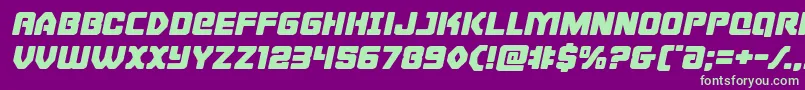 Cyborgroosterexpandital Font – Green Fonts on Purple Background