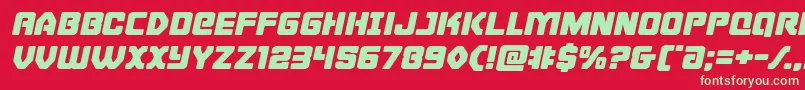 Cyborgroosterexpandital Font – Green Fonts on Red Background