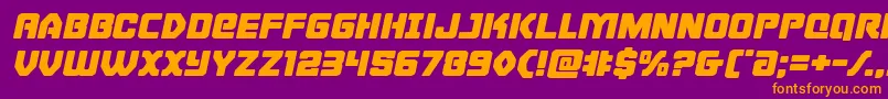 Cyborgroosterexpandital Font – Orange Fonts on Purple Background