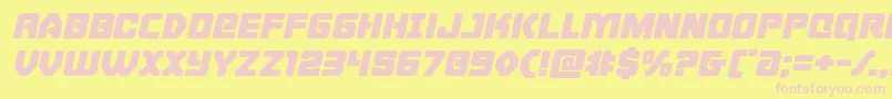 Cyborgroosterexpandital Font – Pink Fonts on Yellow Background
