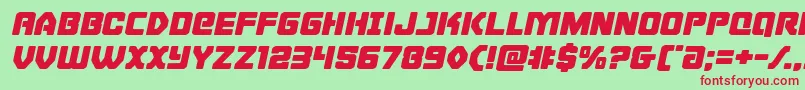 Cyborgroosterexpandital Font – Red Fonts on Green Background