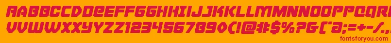 Cyborgroosterexpandital Font – Red Fonts on Orange Background