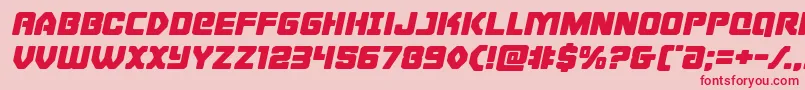 Cyborgroosterexpandital Font – Red Fonts on Pink Background