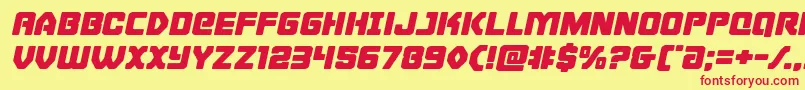 Cyborgroosterexpandital Font – Red Fonts on Yellow Background
