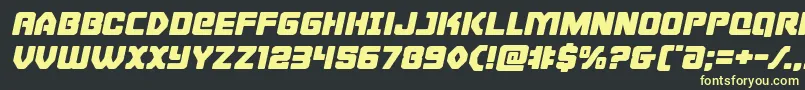 Cyborgroosterexpandital Font – Yellow Fonts on Black Background