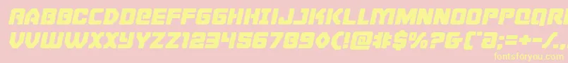 Cyborgroosterexpandital Font – Yellow Fonts on Pink Background