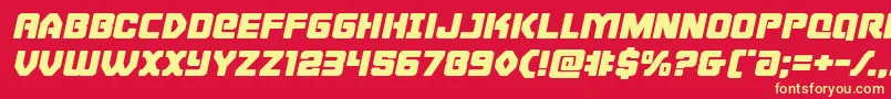 Cyborgroosterexpandital Font – Yellow Fonts on Red Background