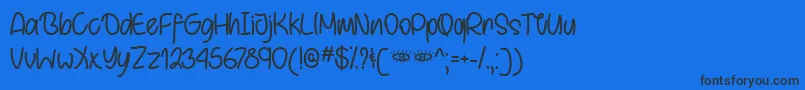 BehindBrownEyesOtf Font – Black Fonts on Blue Background