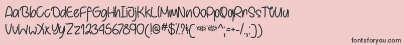 BehindBrownEyesOtf Font – Black Fonts on Pink Background