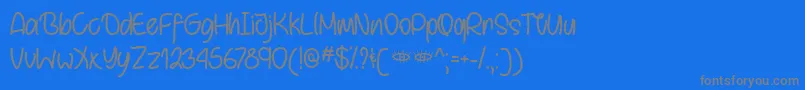 BehindBrownEyesOtf Font – Gray Fonts on Blue Background