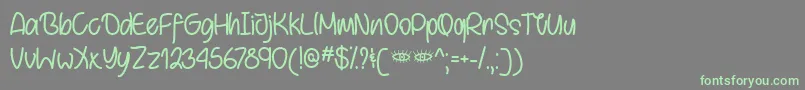 BehindBrownEyesOtf Font – Green Fonts on Gray Background